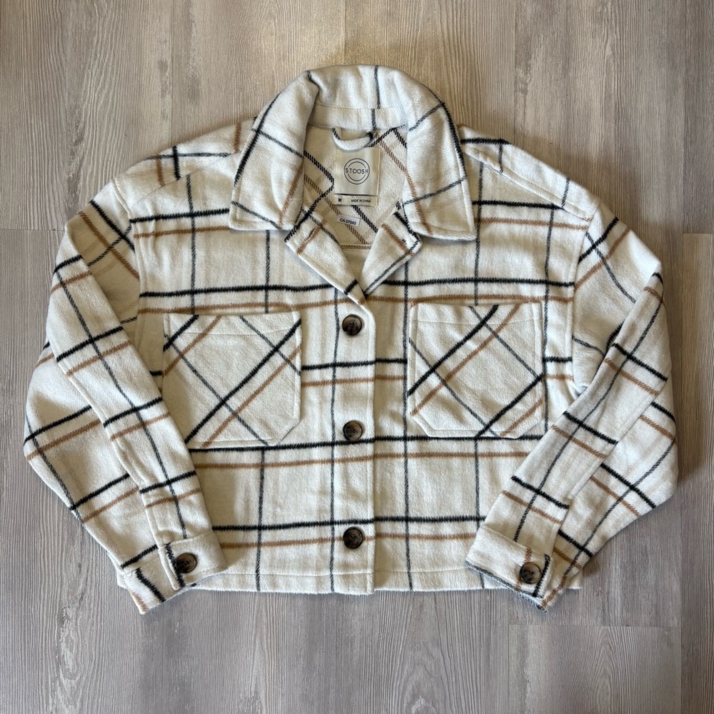 Stoosh Cropped Plaid Shacket